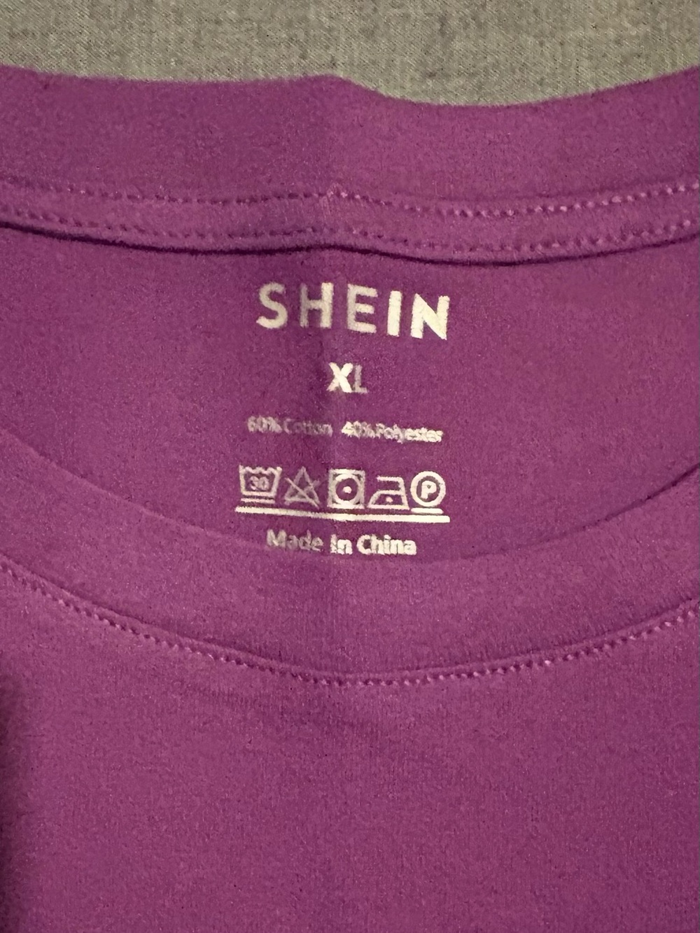 SHEIN Purple Relaxed Crewneck Short Sleeve Tee - Picture 3 of 3